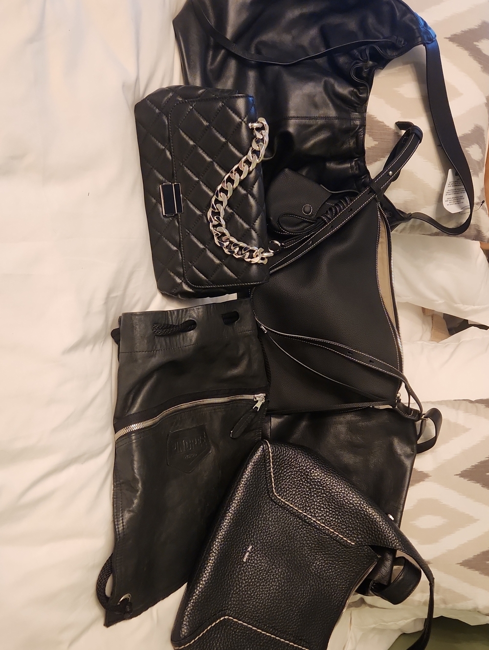 Black Leather Bag Lot x 6